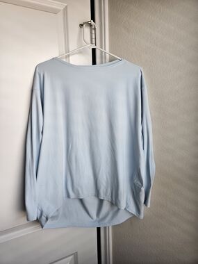 Light Blue Lululemon Back In Action Long Sleeve Relaxed Top